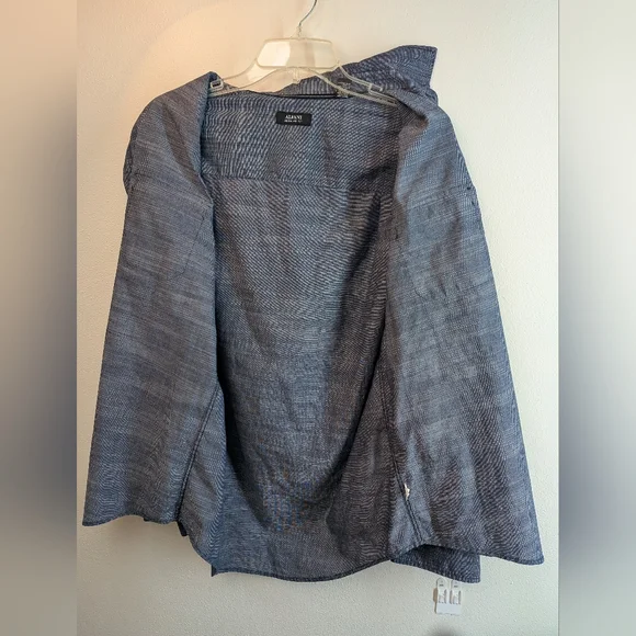 Alfani Blue Casual Button Down Shirt - Picture 5 of 7